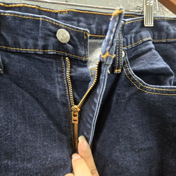 Levi's 512 Men Jeans 33X32 Dark Blue Denim Taper Fit 25" Inseam - Picture 9 of 16